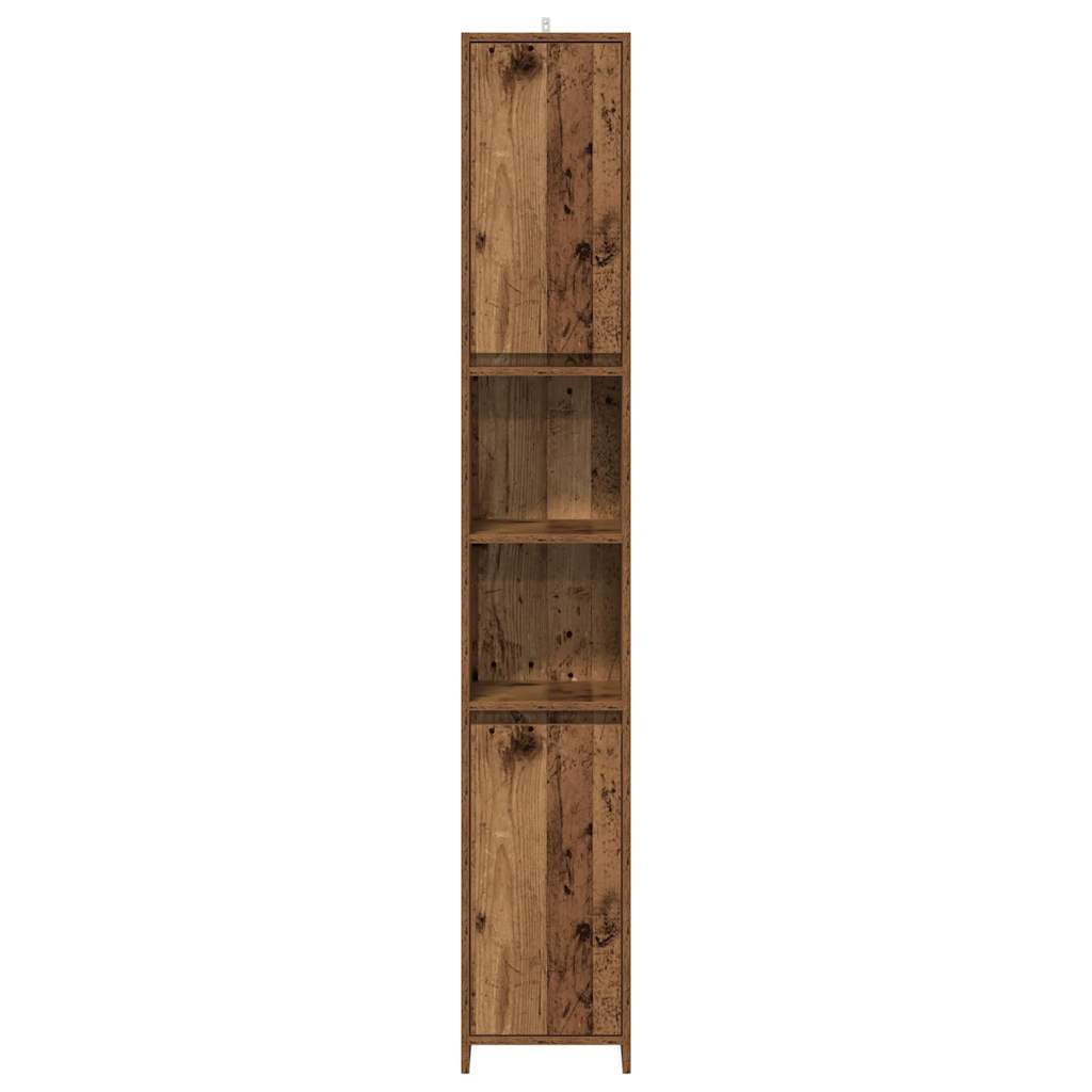 vidaXL Bathroom Cabinet Old Wood 30x30x183.5 cm Engineered Wood