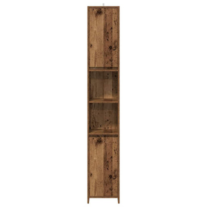 vidaXL Bathroom Cabinet Old Wood 30x30x183.5 cm Engineered Wood