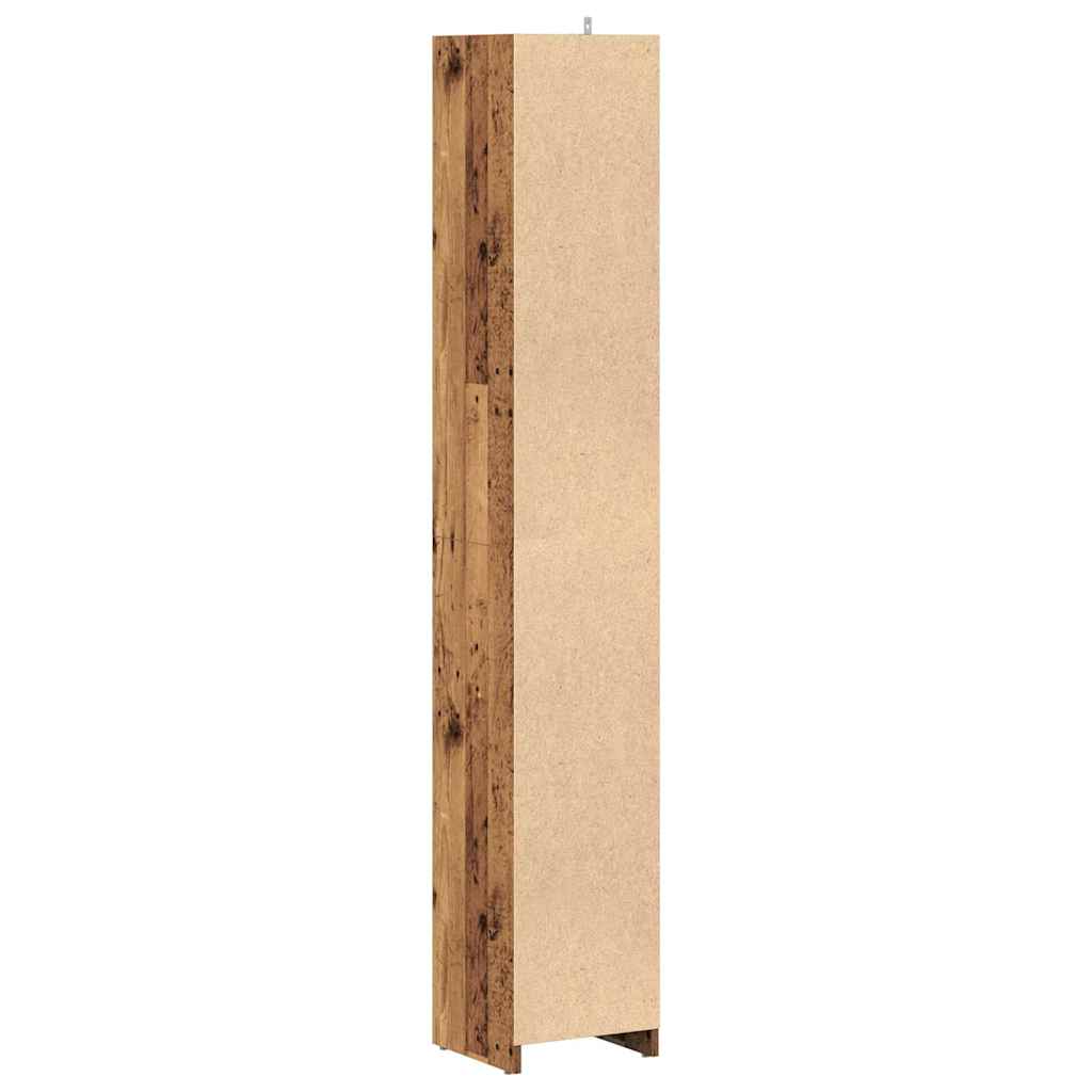 vidaXL Bathroom Cabinet Old Wood 30x30x183,5 cm Engineered Wood