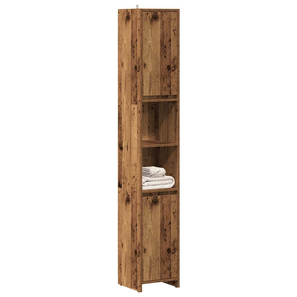 vidaXL Bathroom Cabinet Old Wood 30x30x183,5 cm Engineered Wood