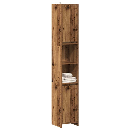 vidaXL Bathroom Cabinet Old Wood 30x30x183,5 cm Engineered Wood