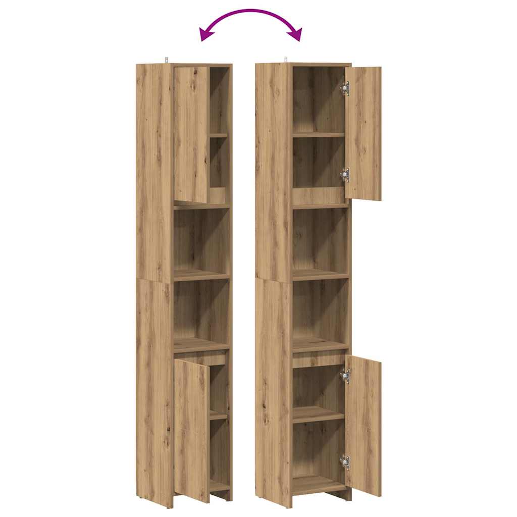 vidaXL Bathroom Cabinet Artisan Oak 30x30x183,5 cm Engineered Wood