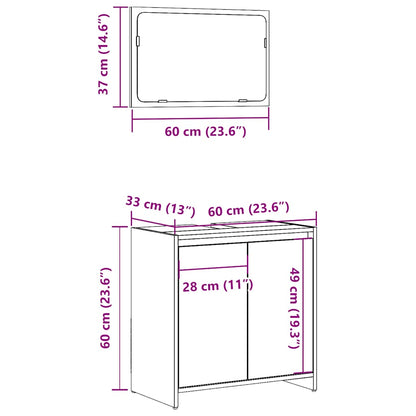 vidaXL 2 Piece Bathroom Furniture Set Old Wood Engineered Wood