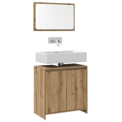 vidaXL 2 Piece Bathroom Furniture Set Artisan Oak Engineered Wood