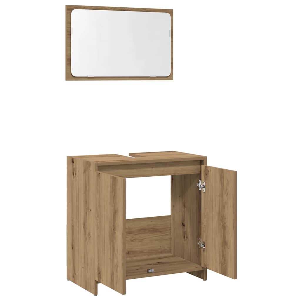 vidaXL 2 Piece Bathroom Furniture Set Artisan Oak Engineered Wood
