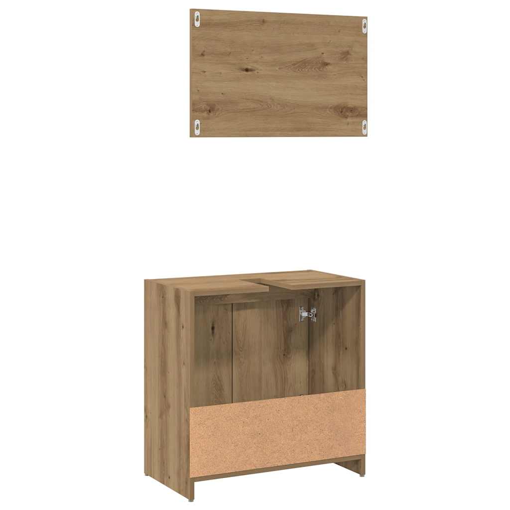 vidaXL 2 Piece Bathroom Furniture Set Artisan Oak Engineered Wood