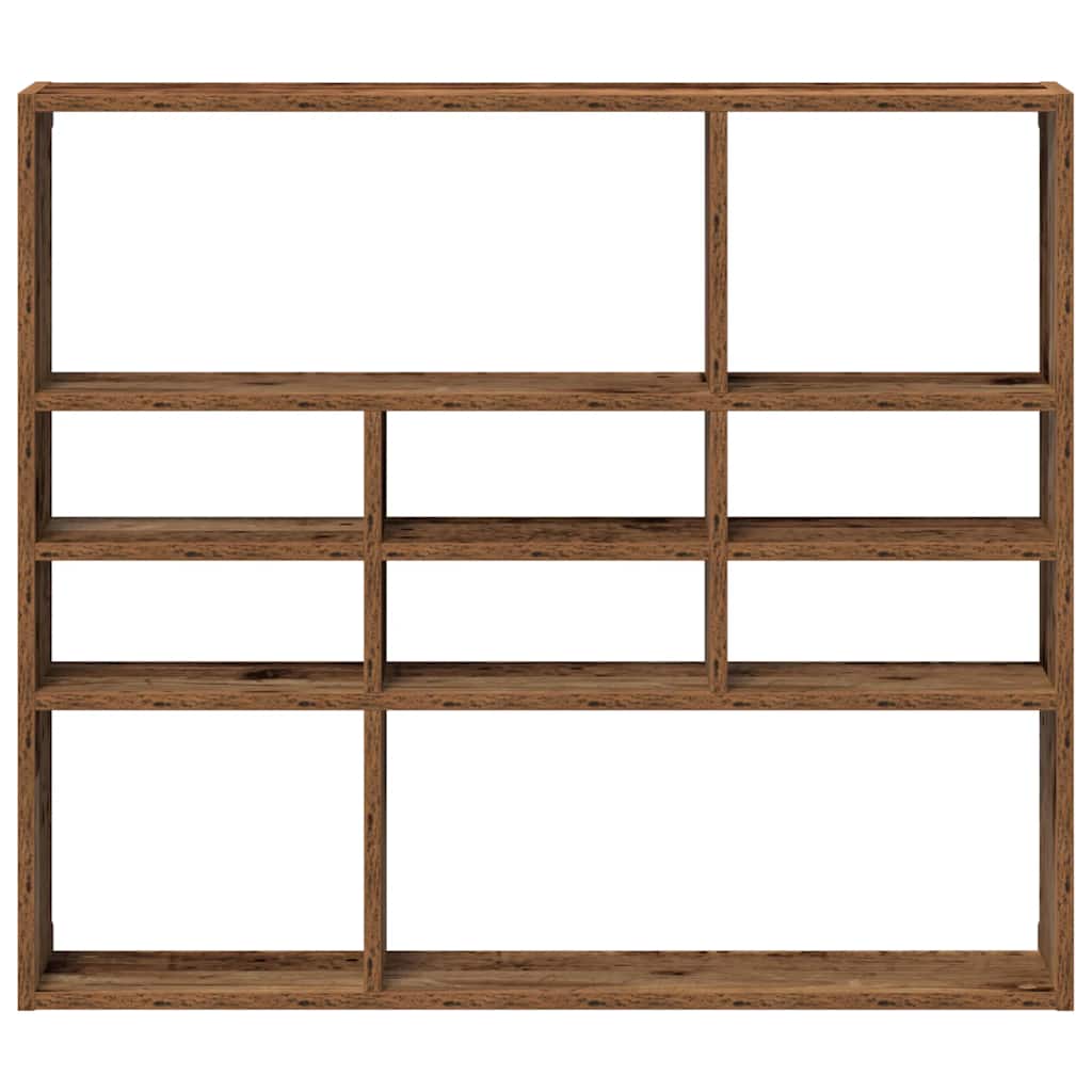 vidaXL Wall Shelf Old Wood 90x16x78 cm Engineered Wood