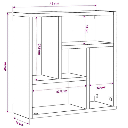 vidaXL Wall Shelf Artisan Oak 45x16x45 cm Engineered Wood