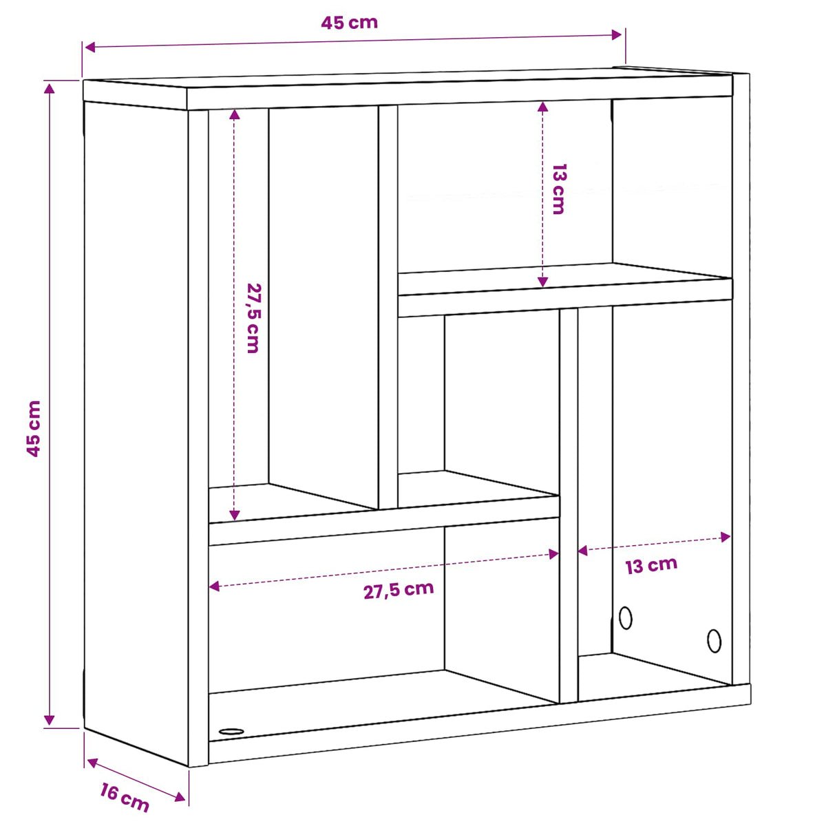 vidaXL Wall Shelf Artisan Oak 45x16x45 cm Engineered Wood