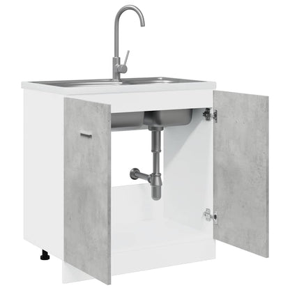 vidaXL Sink Bottom Cabinet Lyon Concrete Grey 80x46x81.5 cm Engineered Wood