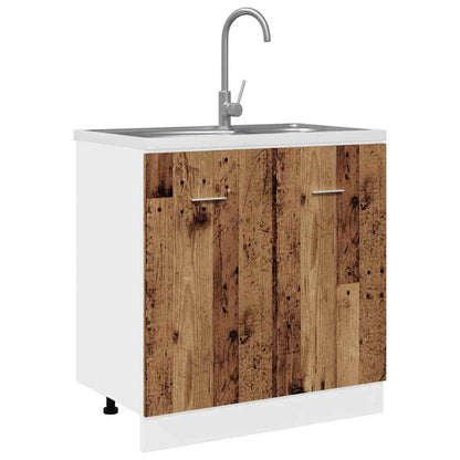 vidaXL Sink Bottom Cabinet Lyon Old Wood 80x46x81.5 cm Engineered Wood