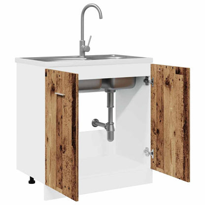 vidaXL Sink Bottom Cabinet Lyon Old Wood 80x46x81.5 cm Engineered Wood