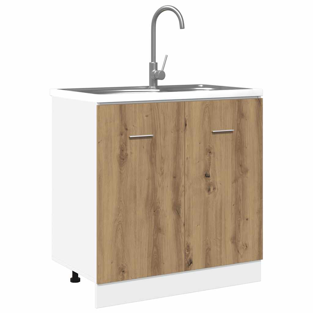 vidaXL Sink Bottom Cabinet "Lyon" Artisan Oak 80x46x81,5 cm Engineered Wood