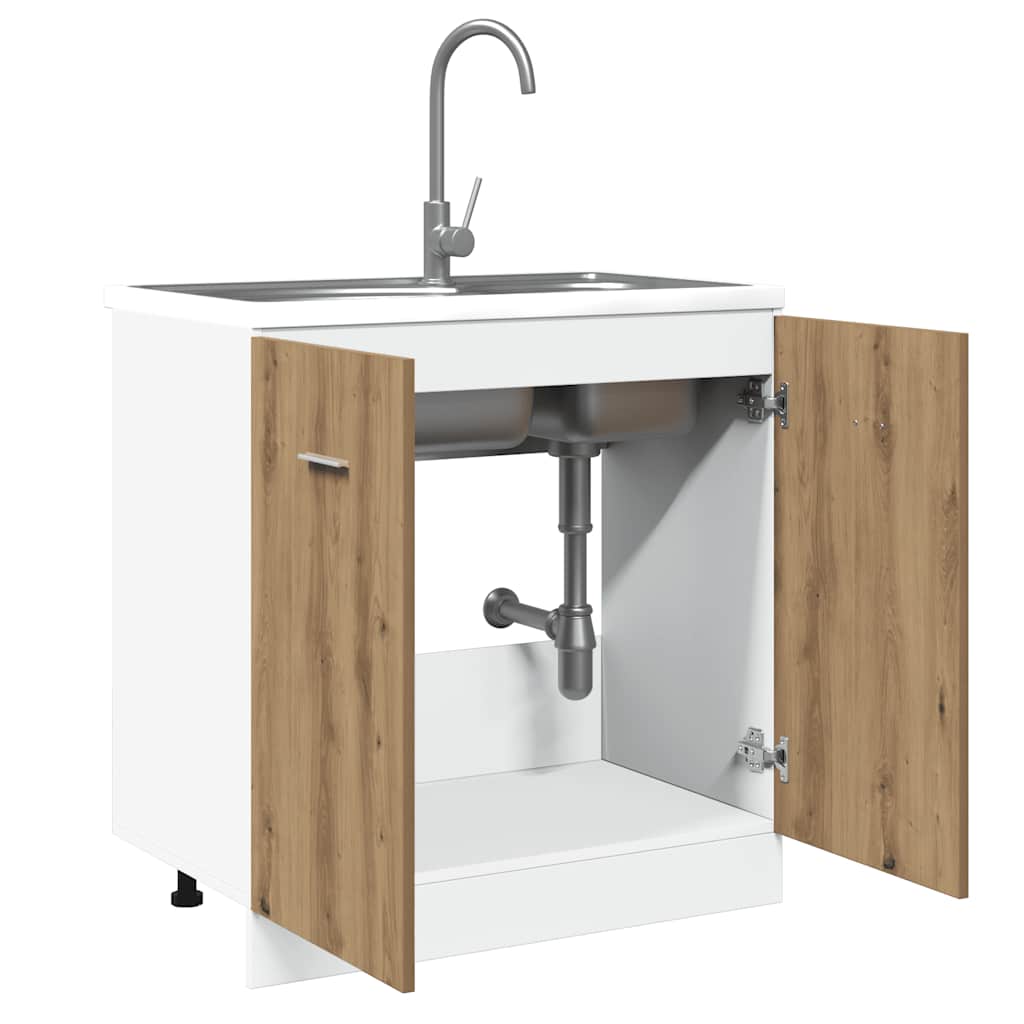 vidaXL Sink Bottom Cabinet "Lyon" Artisan Oak 80x46x81,5 cm Engineered Wood