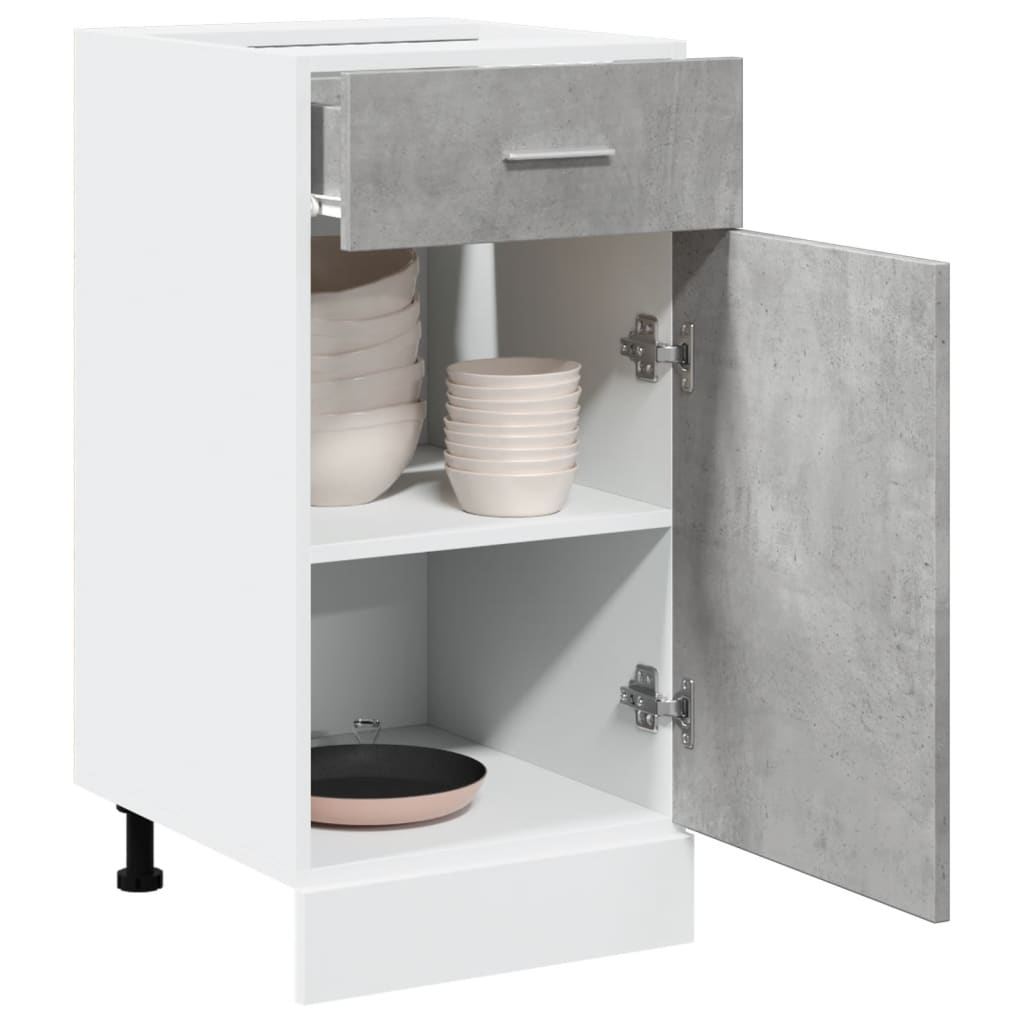 vidaXL Drawer Bottom Cabinet "Lyon" Concrete Grey 40x46x81.5 cm