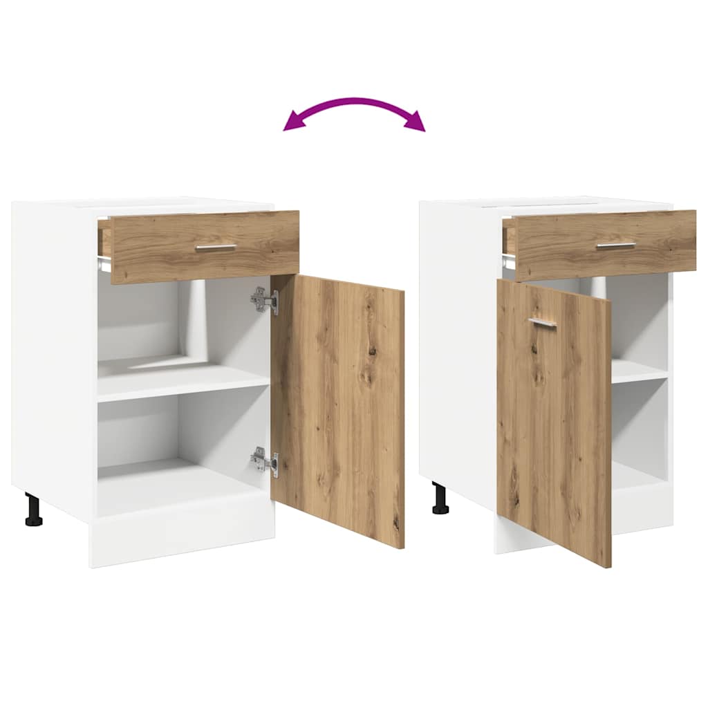 vidaXL Drawer Bottom Cabinet "Lyon" Artisan Oak 40x46x81,5 cm Engineered Wood
