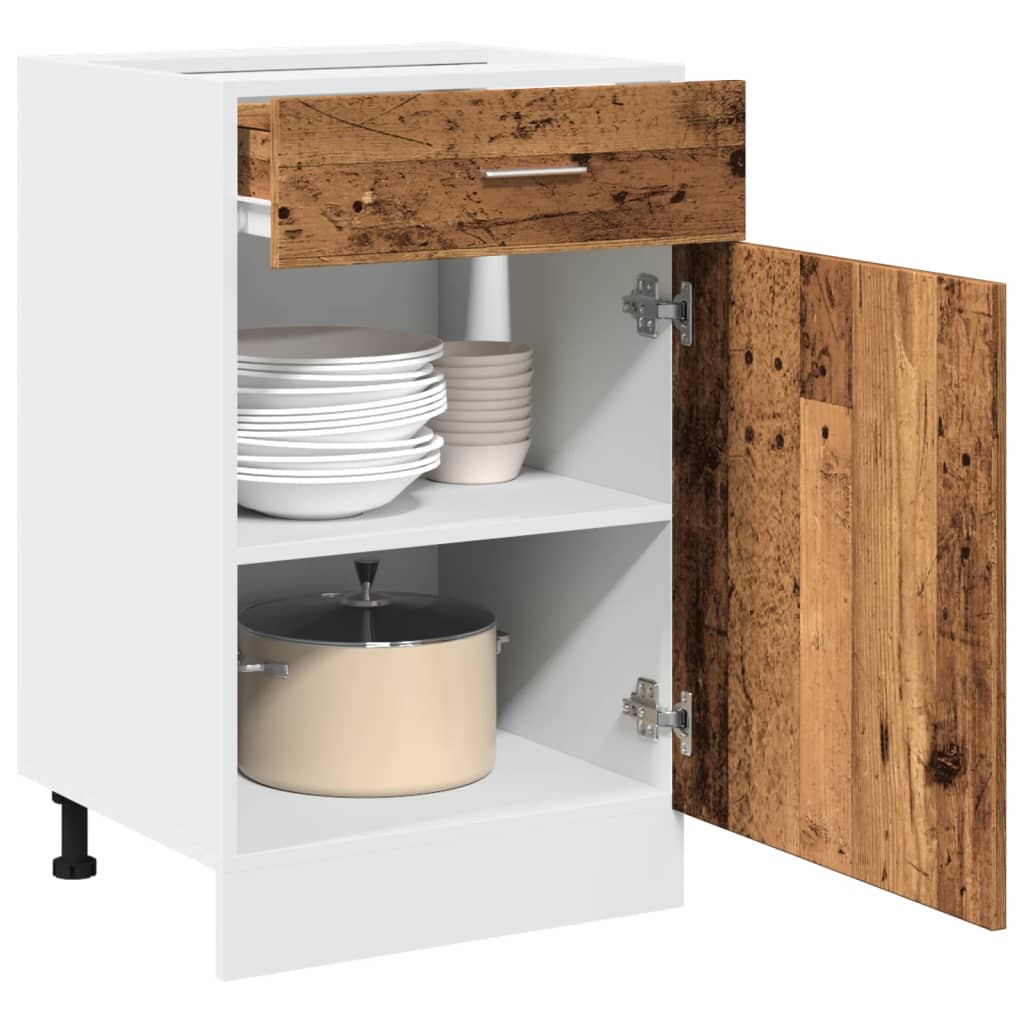 vidaXL Drawer Bottom Cabinet Lyon Old Wood 50x46x81.5 cm Engineered Wood
