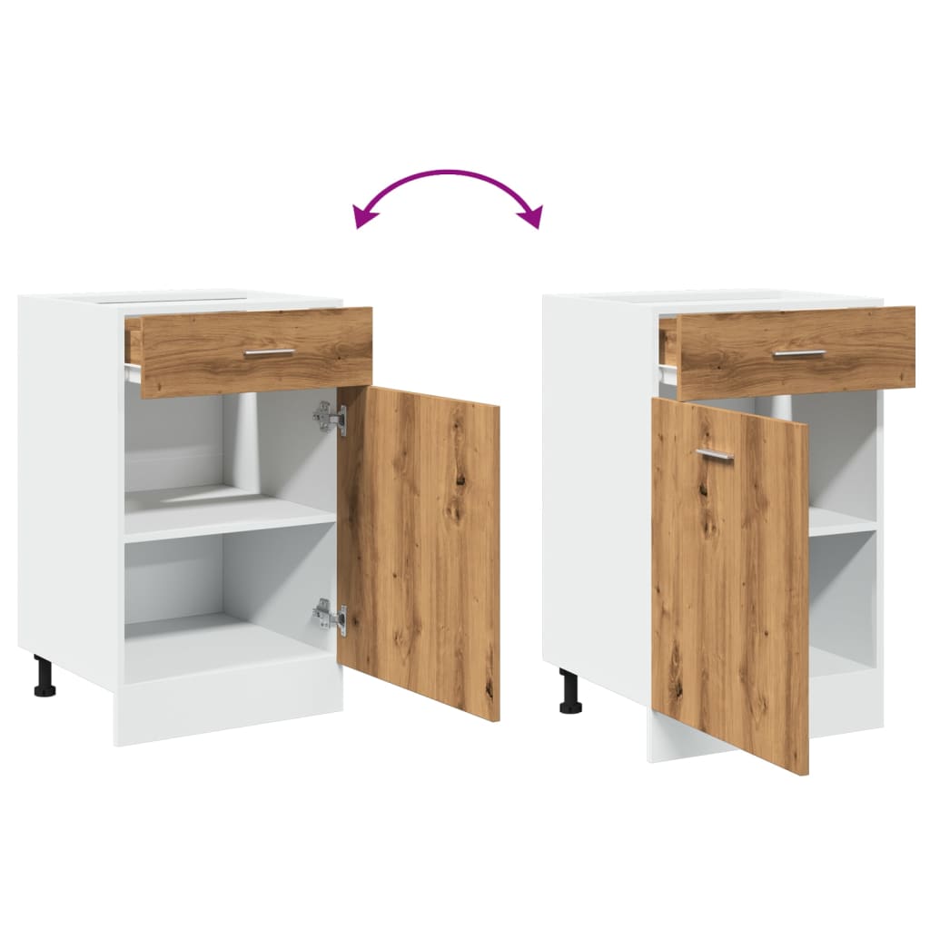 vidaXL Drawer Bottom Cabinet Lyon Artisan Oak 50x46x81.5 cm Engineered Wood
