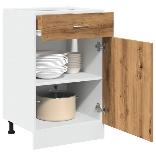 vidaXL Drawer Bottom Cabinet Lyon Artisan Oak 50x46x81.5 cm Engineered Wood