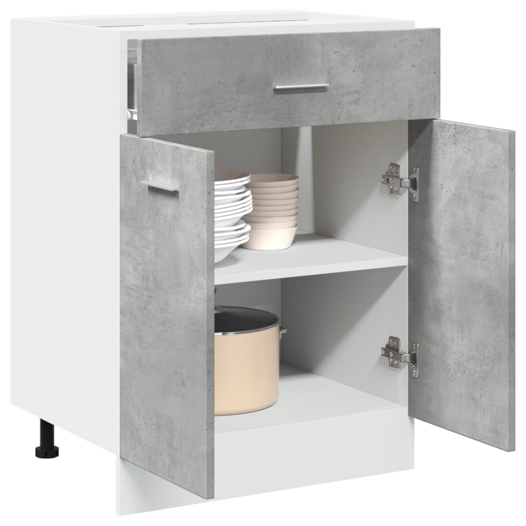vidaXL Drawer Bottom Cabinet Lyon Concrete Grey 60x46x81.5 cm Engineered Wood