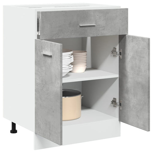vidaXL Drawer Bottom Cabinet "Lyon" Concrete Grey 60x46x81,5 cm Engineered Wood