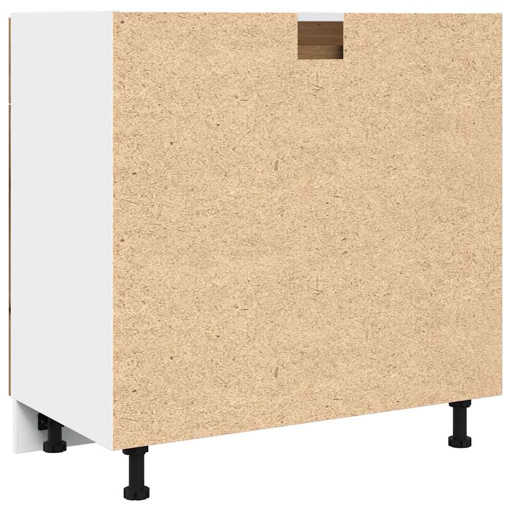 vidaXL Drawer Bottom Cabinet Lyon Artisan Oak 80x46x81.5 cm Engineered Wood