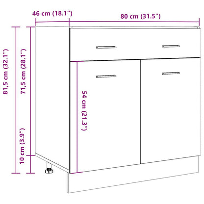vidaXL Drawer Bottom Cabinet Lyon Artisan Oak 80x46x81.5 cm Engineered Wood