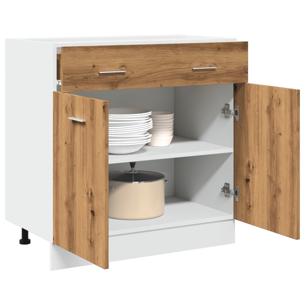 vidaXL Drawer Bottom Cabinet Lyon Artisan Oak 80x46x81.5 cm Engineered Wood