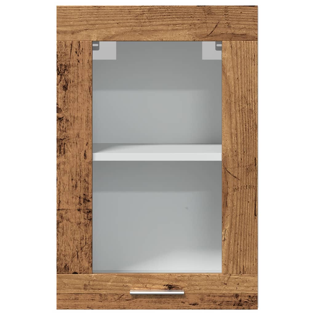 vidaXL Hanging Glass Cabinet Lyon Old Wood 40x31x60 cm Engineered Wood