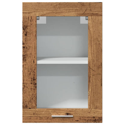 vidaXL Hanging Glass Cabinet Lyon Old Wood 40x31x60 cm Engineered Wood