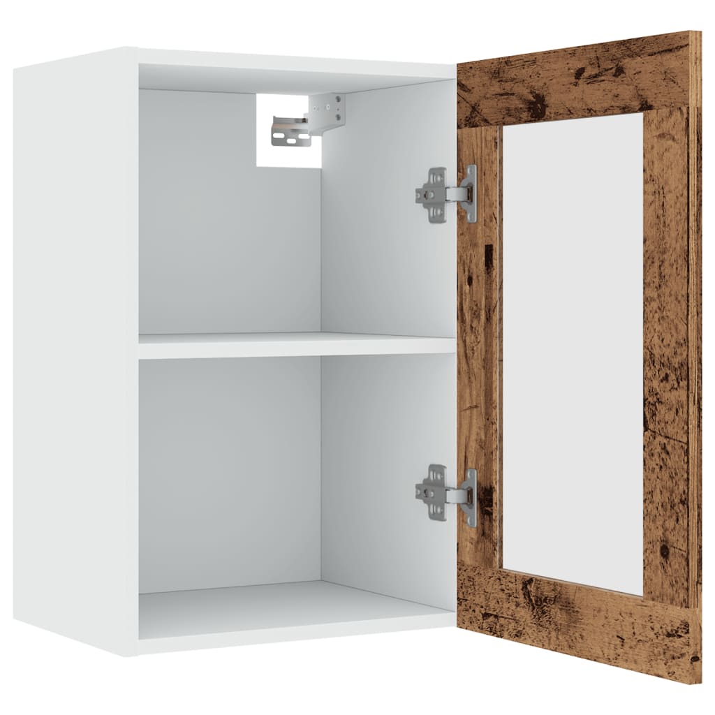 vidaXL Hanging Glass Cabinet Lyon Old Wood 40x31x60 cm Engineered Wood