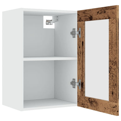 vidaXL Hanging Glass Cabinet Lyon Old Wood 40x31x60 cm Engineered Wood