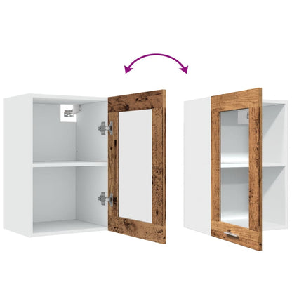 vidaXL Hanging Glass Cabinet Lyon Old Wood 40x31x60 cm Engineered Wood