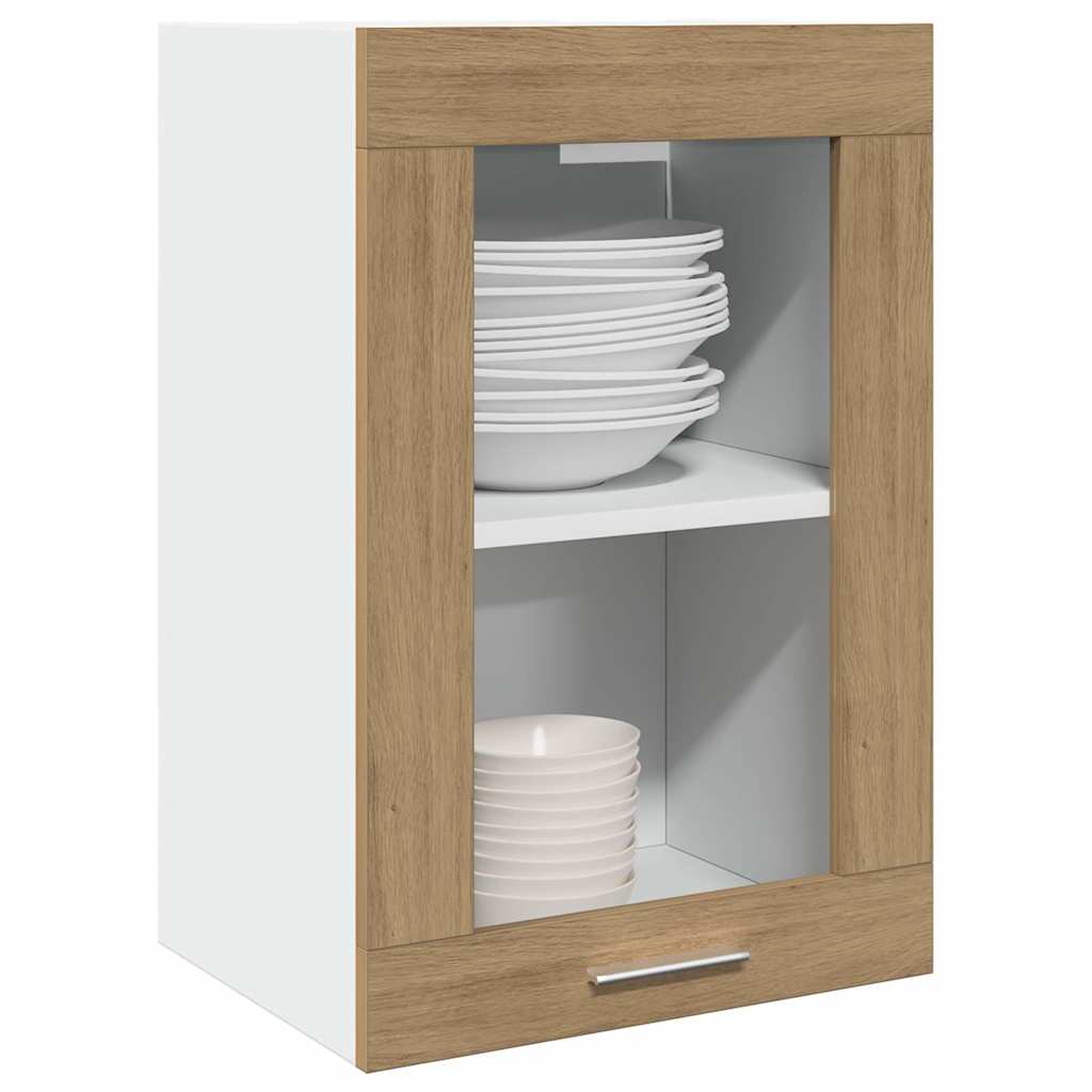 vidaXL Hanging Glass Cabinet Lyon Artisan Oak 40x31x60 cm Engineered Wood