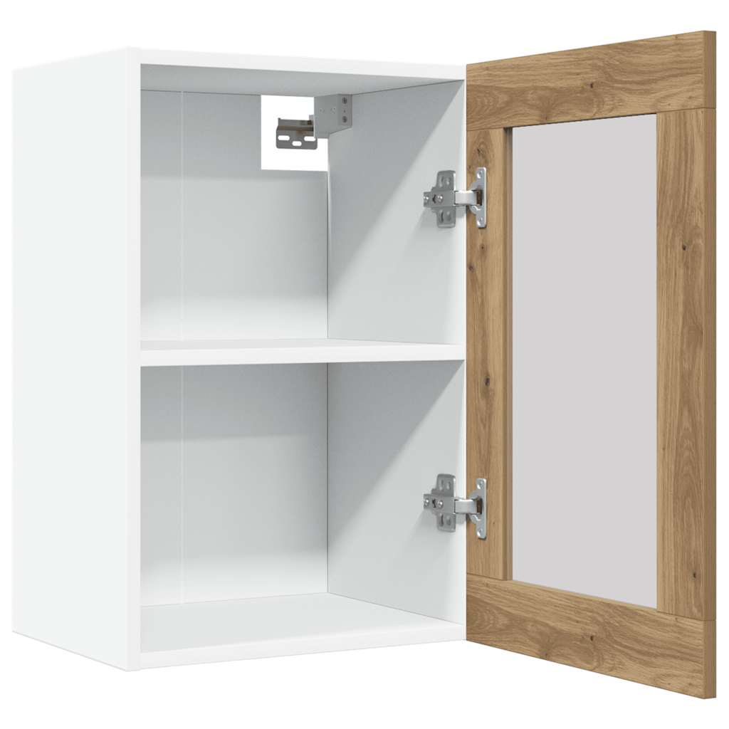vidaXL Hanging Glass Cabinet "Lyon" Artisan Oak 40x31x60 cm Engineered Wood