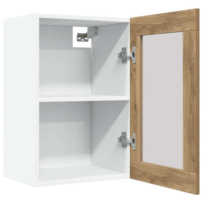 vidaXL Hanging Glass Cabinet "Lyon" Artisan Oak 40x31x60 cm Engineered Wood