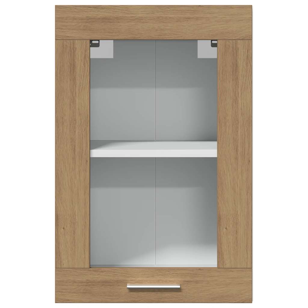 vidaXL Hanging Glass Cabinet Lyon Artisan Oak 40x31x60 cm Engineered Wood