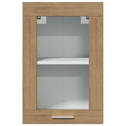 vidaXL Hanging Glass Cabinet "Lyon" Artisan Oak 40x31x60 cm Engineered Wood