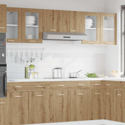 vidaXL Hanging Glass Cabinet "Lyon" Artisan Oak 40x31x60 cm Engineered Wood