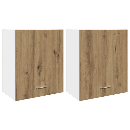 vidaXL Hanging Cabinets 2 pcs "Lyon" Artisan Oak 50x31x60 cm Engineered Wood