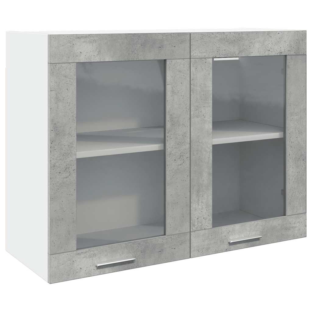 vidaXL Hanging Glass Cabinet Lyon Concrete Grey 80x31x60 cm
