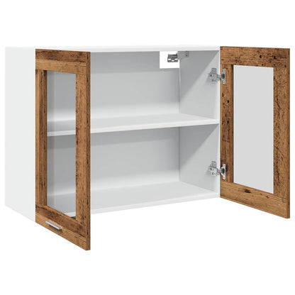 vidaXL Hanging Glass Cabinet Lyon Old Wood 80x31x60 cm Engineered Wood