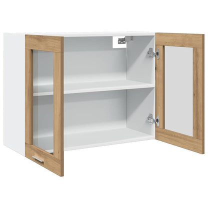 vidaXL Hanging Glass Cabinet Lyon Artisan Oak 80x31x60 cm Engineered Wood