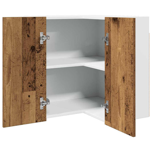 vidaXL Hanging Corner Cabinet Lyon Old Wood 57x57x60 cm Engineered Wood
