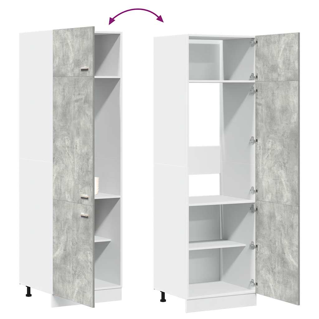 vidaXL Refrigerator Cabinet Lyon Concrete Grey 60x57x207 cm Engineered Wood