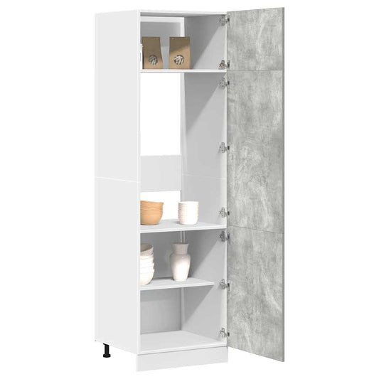 vidaXL Refrigerator Cabinet Lyon Concrete Grey 60x57x207 cm Engineered Wood