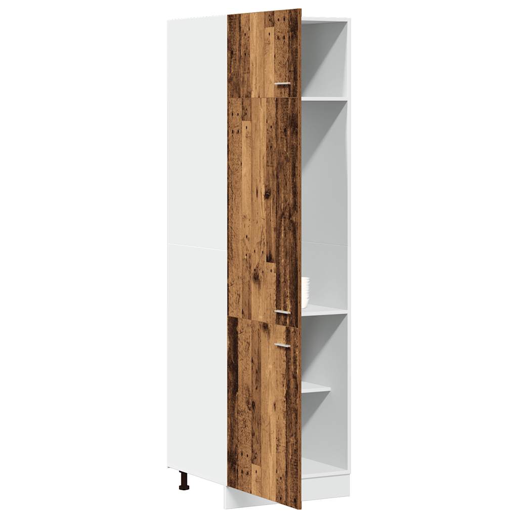 vidaXL Refrigerator Cabinet Lyon Old Wood 60x57x207 cm Engineered Wood