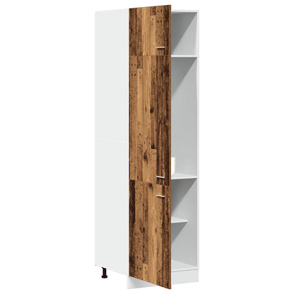 vidaXL Refrigerator Cabinet "Lyon" Old Wood 60x57x207 cm Engineered Wood
