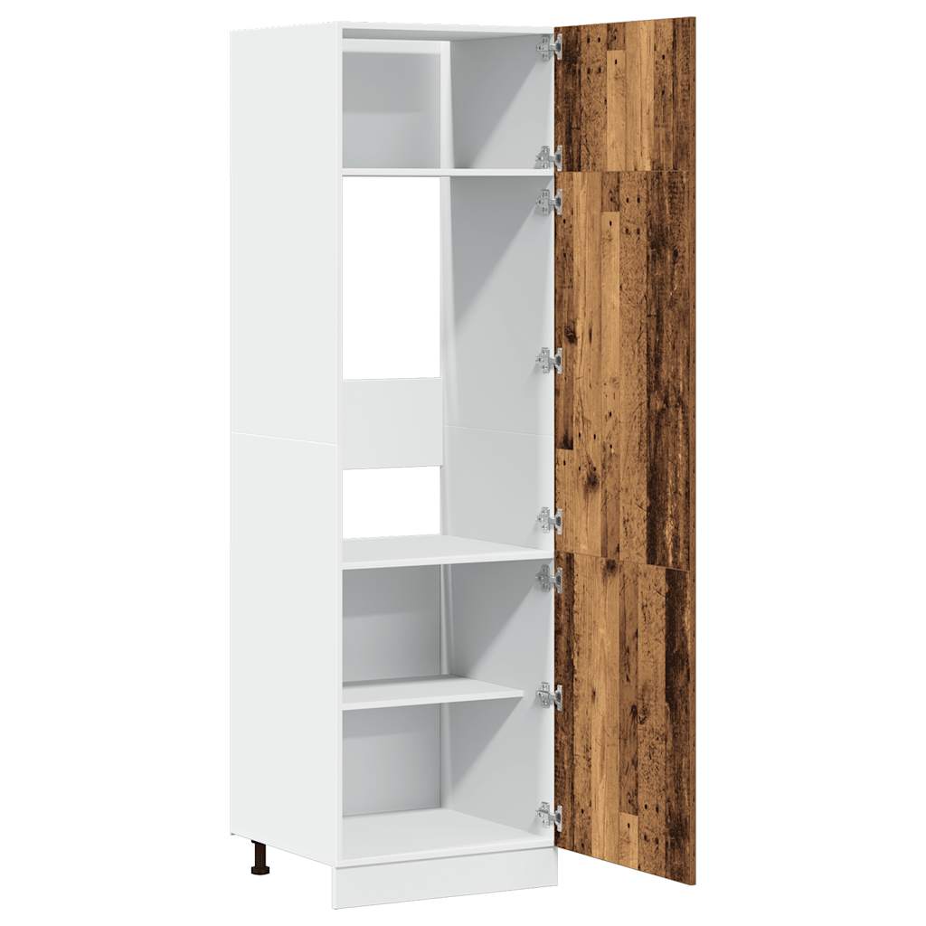 vidaXL Refrigerator Cabinet "Lyon" Old Wood 60x57x207 cm Engineered Wood