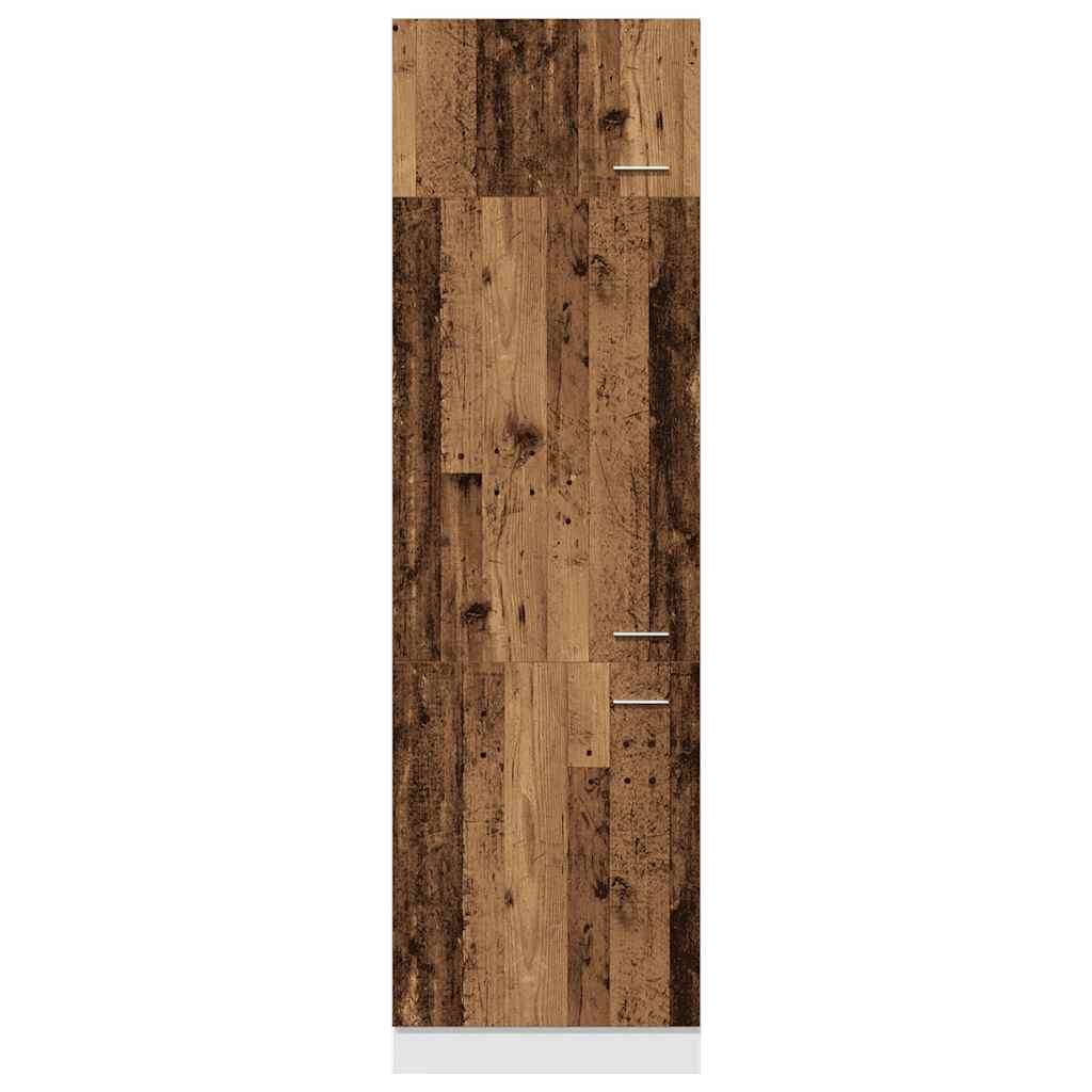 vidaXL Refrigerator Cabinet "Lyon" Old Wood 60x57x207 cm Engineered Wood